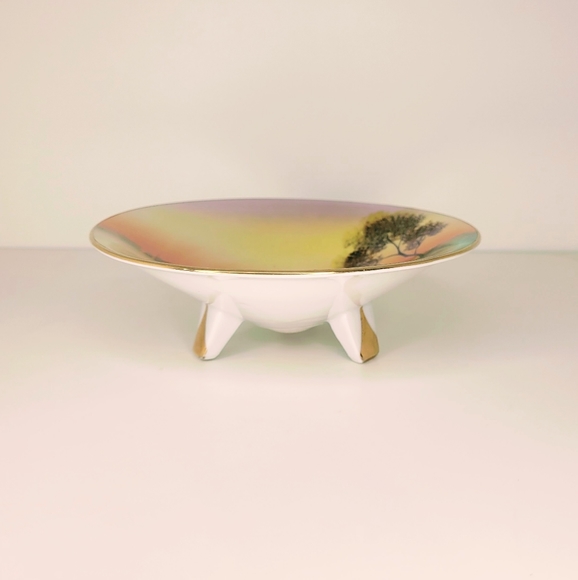 Set Art Deco 1930s Noritake Equestrian Jumping Hunting Scene Lemon Dish -Rare - Picture 7 of 9